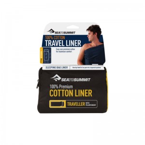 Sea To Summit Premium Cotton Travel Liner Traveller with Pillow Insert navy
