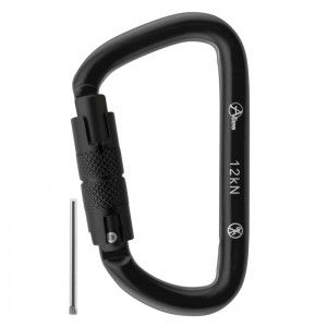 Aliens Karabiner Accessory D mit Pin 12 kN Twistlock schwarz