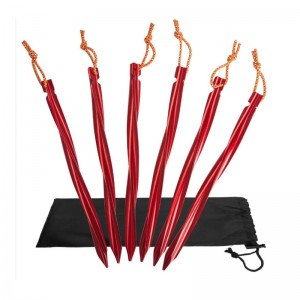 Basic Nature Zelthering Y Stake Spiral 25 cm rot 6 Stück