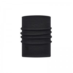 Buff Merino Heavyweight Neck Warmer solid black