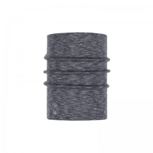 Buff Merino Heavyweight Neck Warmer multi stripes fog grey