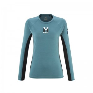 Millet Trilogy Wool LS Women hydro/noir L