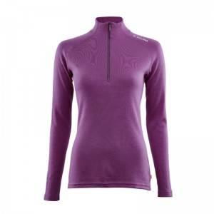 Aclima Warmwool 200 Mock Neck Zip Women sunset purple L