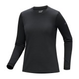 Arcteryx Taema Thermal Crew LS black heather - Longsleeves Frauen