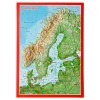 Georelief Reliefpostkarte Skandinavien